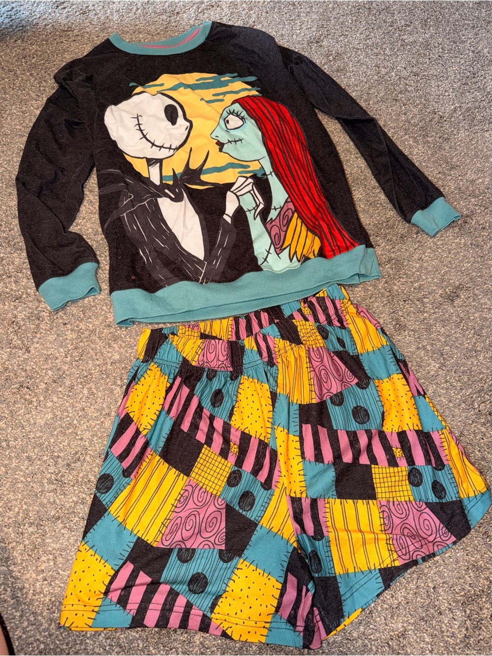 DISNEY Women’s Nightmare Before Christmas Pajama Set with Teal Accents